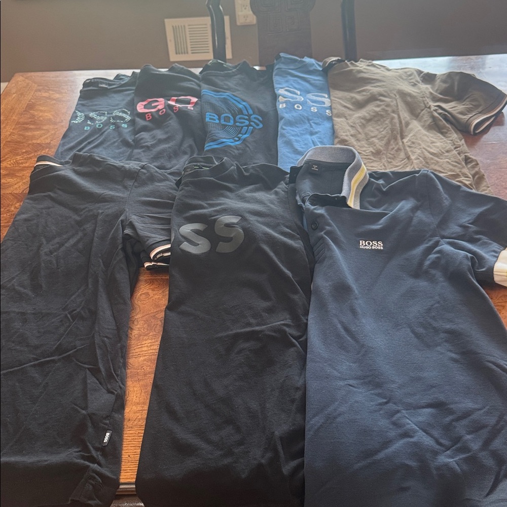 Hugo Boss Mixed Color Logo Tee Set - Black, Navy, Tan, Blue